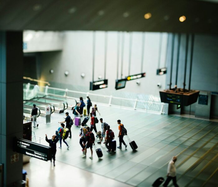 people walking inside establishment