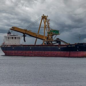 a large ship with cranes on it